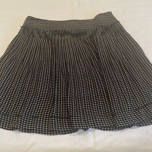 Max Studio Lined Checked Black and White Pleated Skirt